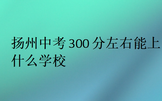 扬州中考300分左右能上什么学校