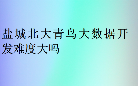 盐城北大青鸟大数据开发难度大吗