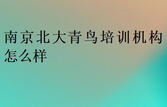 南京北大青鸟培训机构怎么样