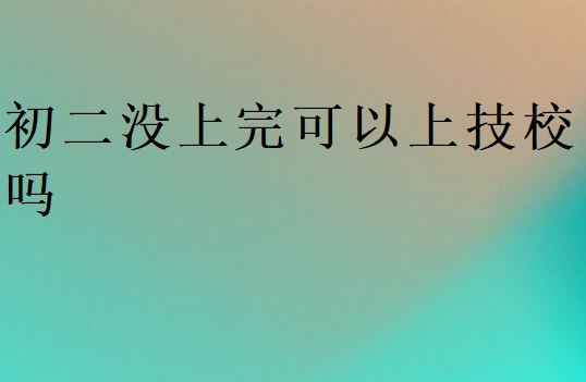 初二没上完可以上技校吗