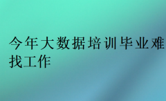 今年大数据培训毕业难找工作?