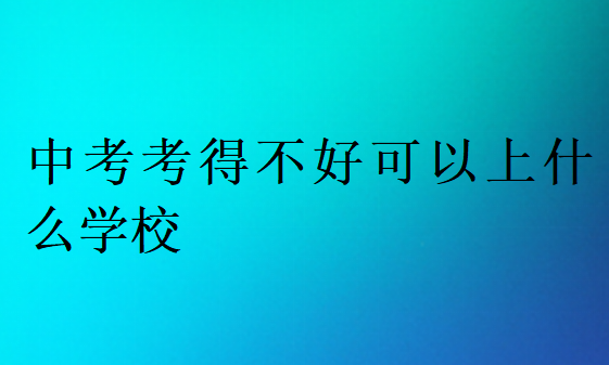 中考考得不好可以上什么学校