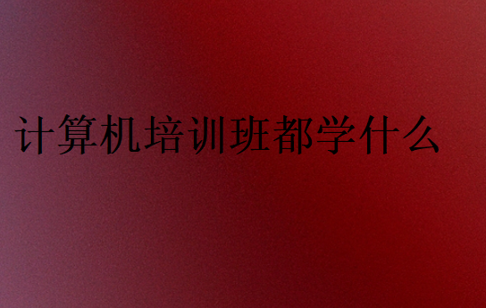 计算机培训班都学什么