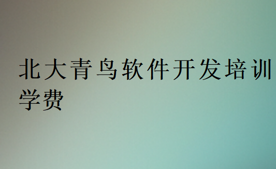 北大青鸟软件开发培训学费