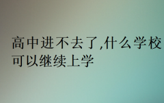 高中进不去了,什么学校可以继续上学