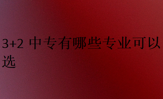 3+2中专有哪些专业可以选